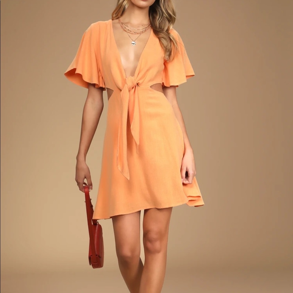 Lulus Orange Cutout Dress